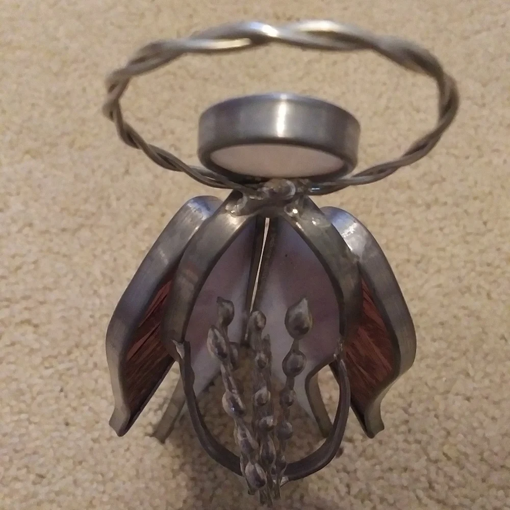 Stain glass Angel & Manger Scene